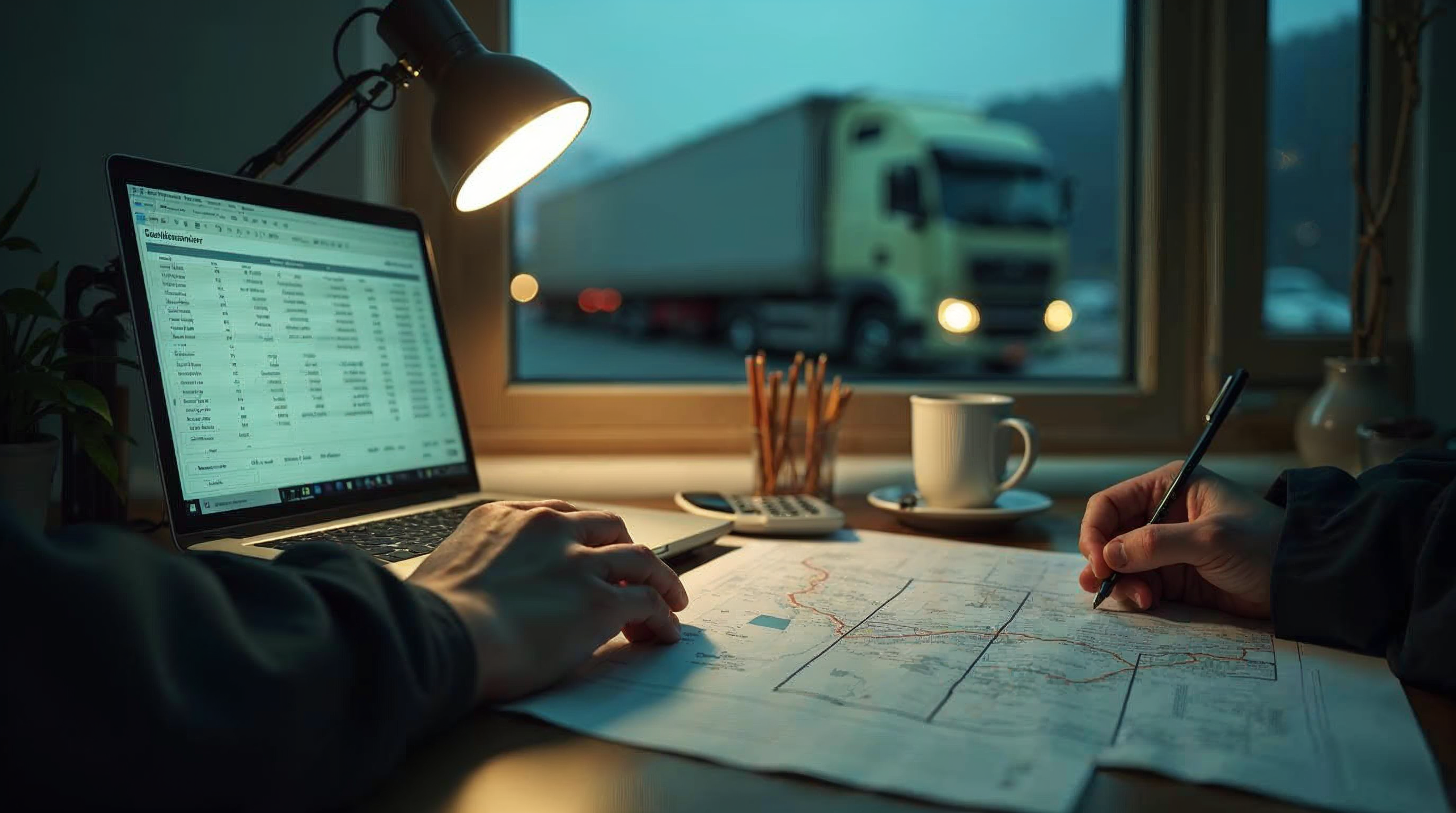 Calcul de diurna la biroul de salarizare al unei firme de transport, cu ordin de deplasare si calculator